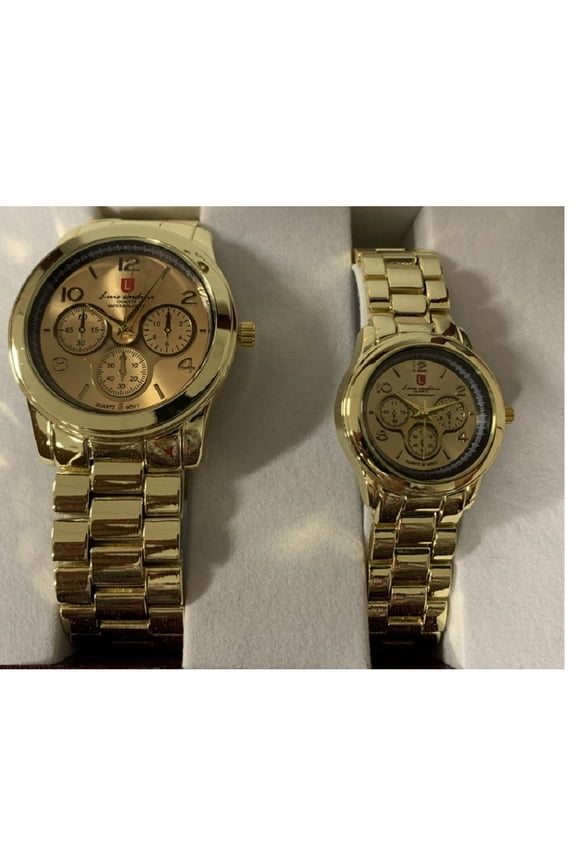 Gold Watch Pair Set
