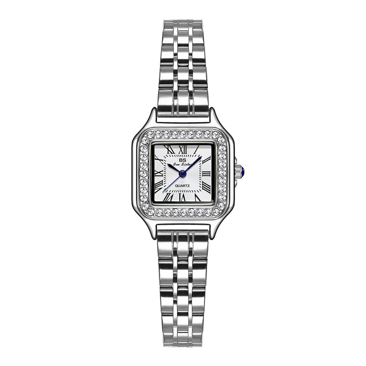 Gold Watches for Women Dainty Square Vintage Watches Luxury Ladies Diamond Accent Dress Stainless Steel Bracelet Watch Analog Quartz Waterproof Watch