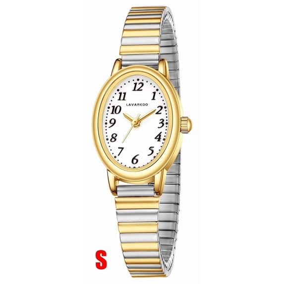 Watches for Women Easy Read Ladies Quartz Wrist Watch with Stainless Steel Expansion Band Waterproof Watch Gift for Woman -S Size