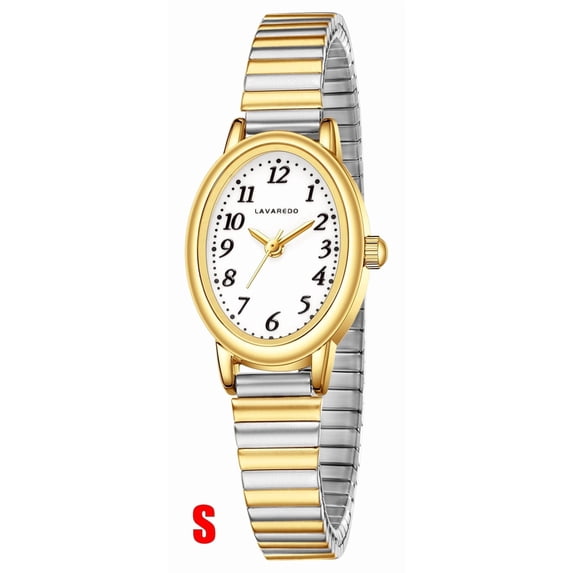 Watches for Women Easy Read Ladies Quartz Wrist Watch with Stainless Steel Expansion Band Waterproof Watch Gift for Woman -S Size