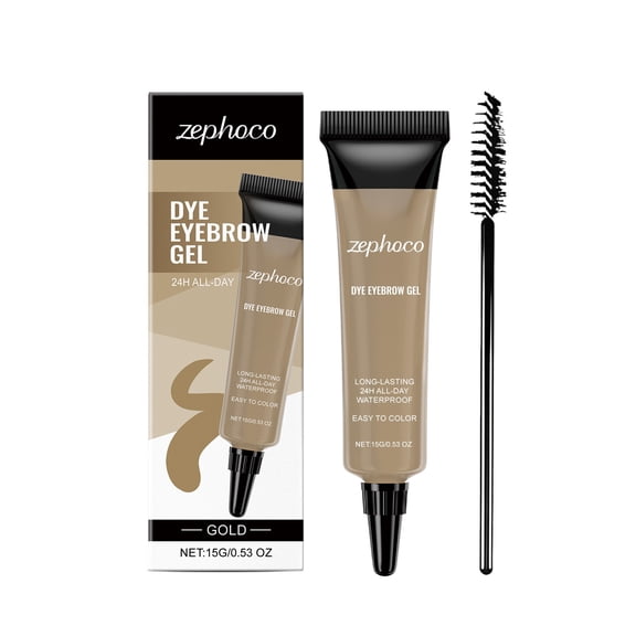 Gold Waterproof Non Halos Dye Set Liquid Eyebrow Glue Durable Dry Sweat Proof 15G