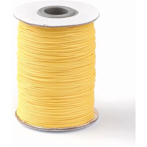 Gold Waxed Polyester Cord 1mm x 85 Yards Ideal