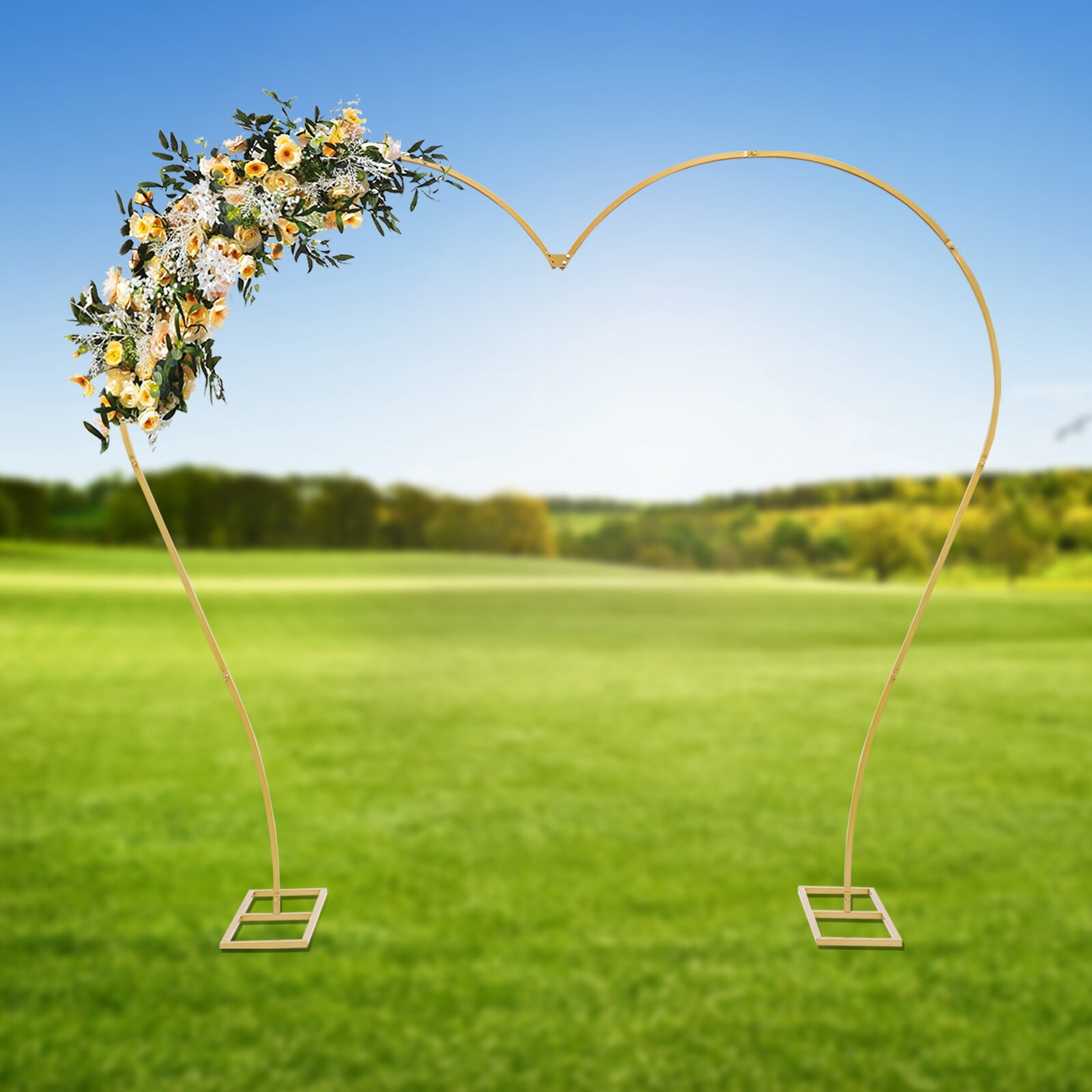Wedding Rack Gold Wedding Arch Rack Heart-shaped Flower Stand Metal Party Backdrop ...