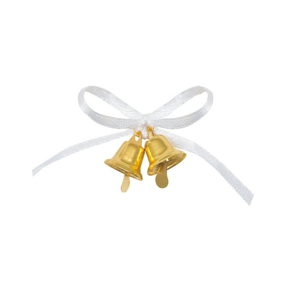 Gold Wedding Bell Favor Charms, 12ct