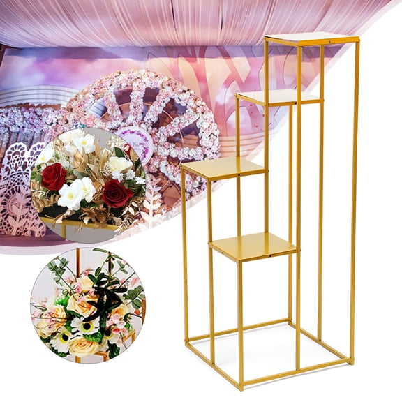 Gold Wedding Flower Stand Metal Vase Stand Floor Column Floral Rack Party Decor