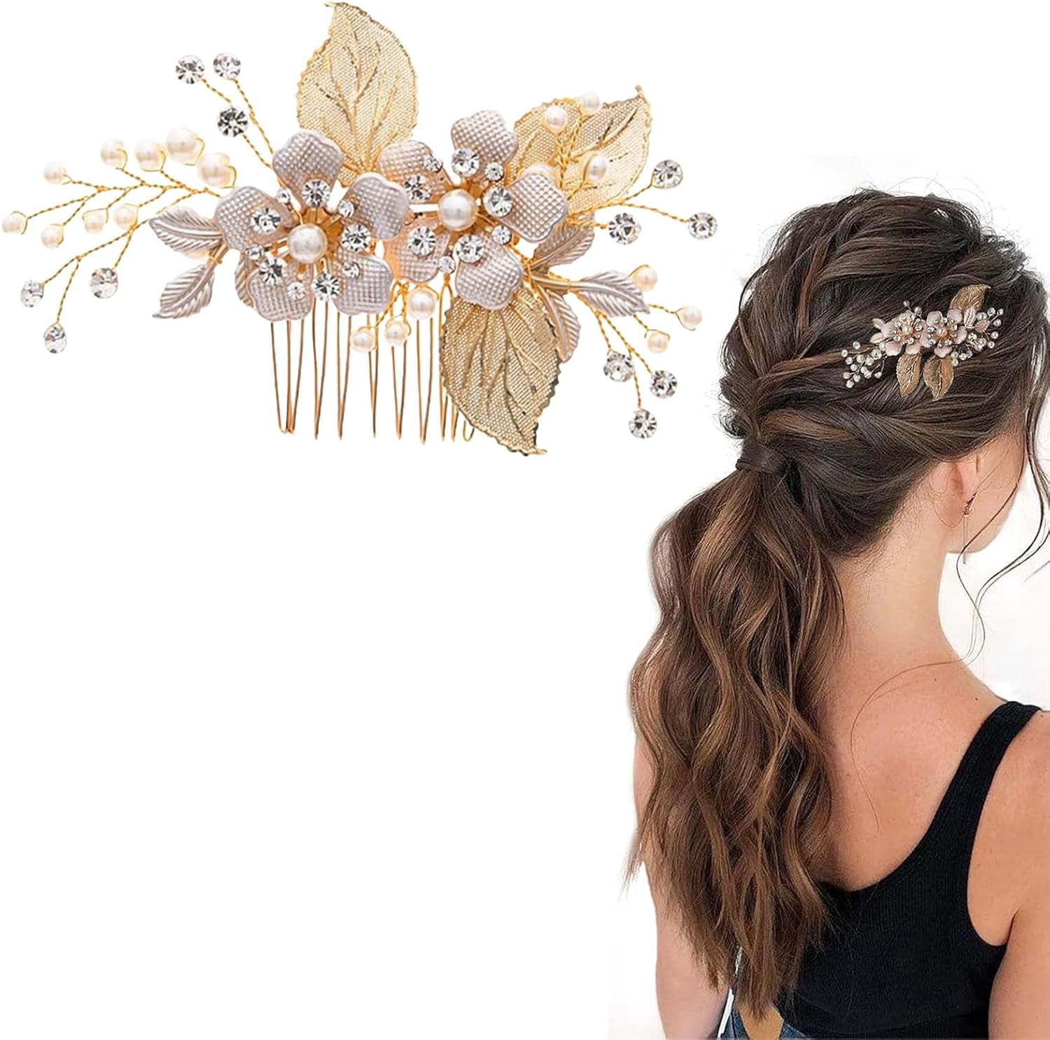 Bridal Hair Accessories For Weddings Birthday Elegant Rhinestone Hair Comb for Brides, Perfect Bridal  main image 2