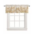 thumbnail image 1 of Gold Wheat Linen Curtain Valance for Bedroom/Bathroom/Kitchen/Office/Living/Dining Room Window,Farmhouse Vintage Summer Autumn Crops Pocket Topper Drapes Decorative Cafe Drapery Panel 60"x18", 1 of 6