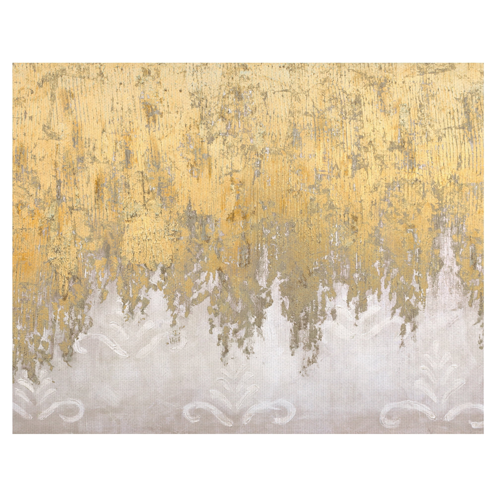 Gold & White Abstract by Willowbrook Art Print