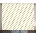 thumbnail image 1 of Ambesonne Striped Curtains 2 Panel Set, Geometric and Modern, 108" x 108", White and Yellow, 1 of 3