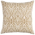 thumbnail image 1 of Gold White Distressed Damask Throw Pillow, 1 of 6