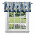 thumbnail image 1 of Gold White Feather Valance Curtain Modern Window Valances Rod Pocket Short Curtains Window Treatments for Kitchen Bedroom Bathroom Laundry 60" x 18", 1 of 9