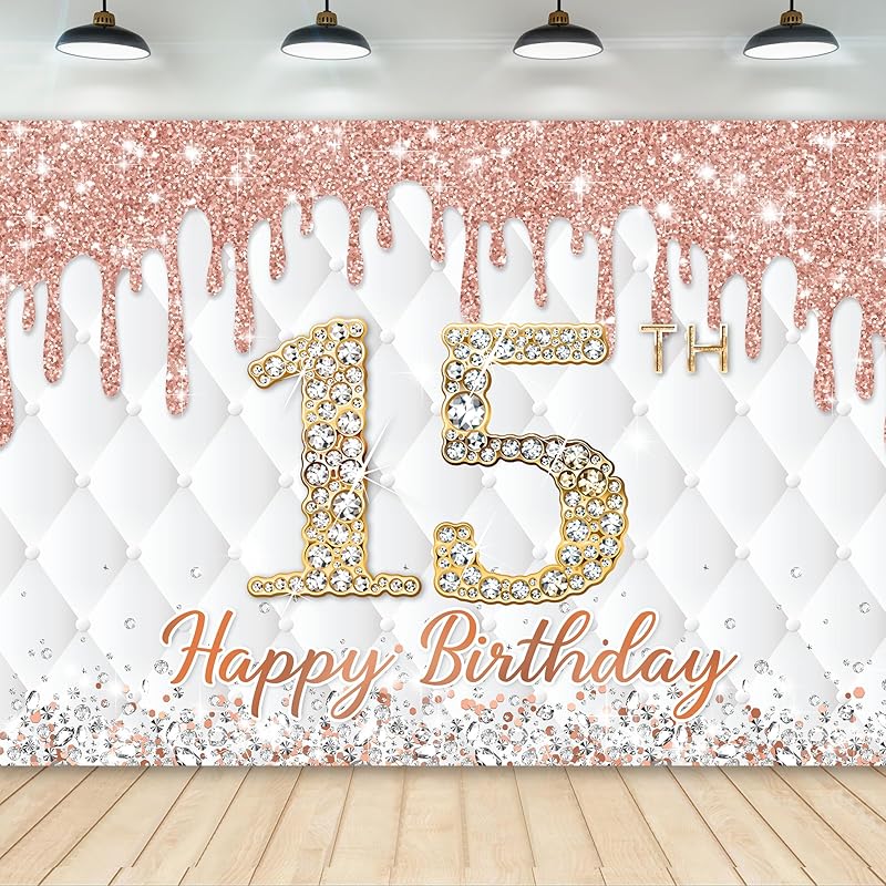 Happy Birthday Banner Pre-Strung With 2 Fairy Lights - Gold Glitter Letters, No DIY Needed, Party Decorations Kit - View #4