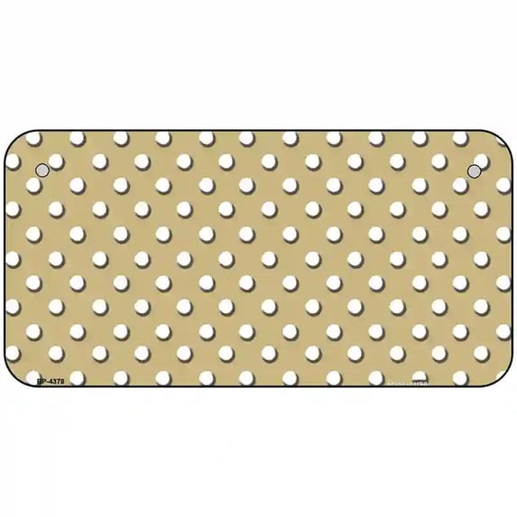 Gold White Polka Dot Metal Novelty License Plate LP-4378 6" x 3" Bicycle