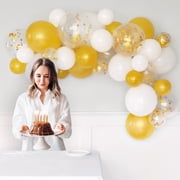 Gold/White/Confetti-Filled Latex Balloon Arch Kit, 36 Pieces