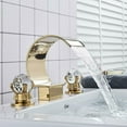 thumbnail image 1 of Gold Widespread Waterfall Bathroom Sink Faucet 2 Handle 3Hole Basin Mixer Tap, 1 of 22