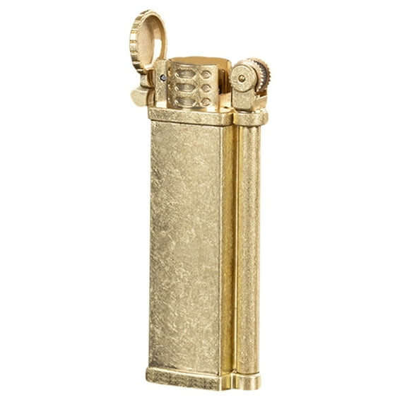 Gold Windproof Torch Lighter Refillable Adjustable Flame Butane Lighter For Bbq Fireplace Candle Lighting Camping Outdoor Use Gas Not Included 2.4 Inches Tall