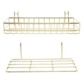 thumbnail image 1 of Gold Wire Basket Grid Wall Shelves - 2pcs Wall Mounted Hanging Basket Straight Shelf Flower Pot Display Holder Organizers for Wire Wall Grid Panels, 1 of 8