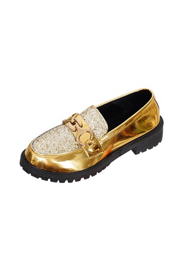 Gold Quilted Slip-On Loafers with Flat Sole Sam Edelman Jillie Bow Canary Yellow Leather Ballet Flats  main image 4