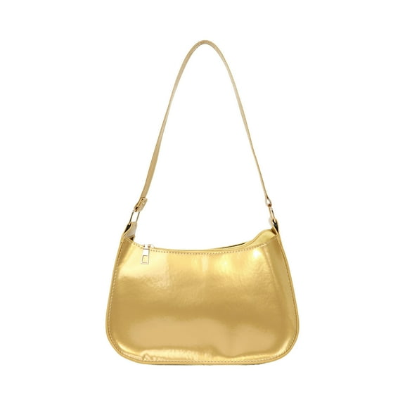 Gold Women Shoulder Bag Crossbody Purse Handbag Fashion Tote Bag Pu Leather Messenger Bag 24X16X7Cm 9.45X6.3X2.76In Adjustable Strap Casual Outing Bag Work Travel Everyday Bag