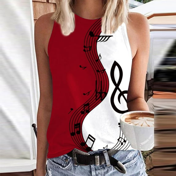 Gold Women's Tanks, Women'S Fashion Comfortable Casual Printing Round Neck Top Vest,Women's Tanks & Camis S