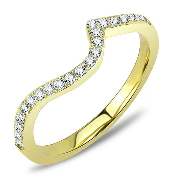 Gold Womens Ring Anillo Para Mujer y Ninos Unisex Kids 316L Stainless Steel Ring with Top Grade Crystal Avezzano