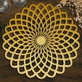 thumbnail image 1 of Gold Wood Carved Trivet Round Placemats for Dining Table Heat Resistant Easy to Care Table Mats Kitchen and Décor Set of 2 Pieces, 1 of 7