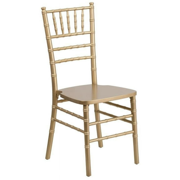 Gold Wood Chiavari Banquet Chair with FREE Fabric Seat Cushions