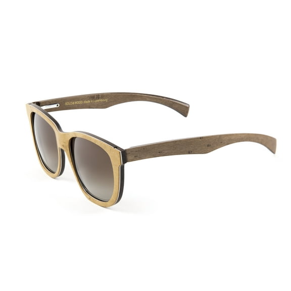 Gold & Wood Toliman Square Sunglasses 55mm Beige Wood