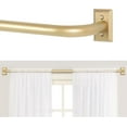 thumbnail image 1 of Gold Wrap Around Curtain Rods 66 to 120":Blackout Heavy Duty Adjustable Long Window Curtain Rod Room Darkening,Modern Industrial Curved French Return Metal Drapery Rods Easy Install,Brass Gold, 1 of 9