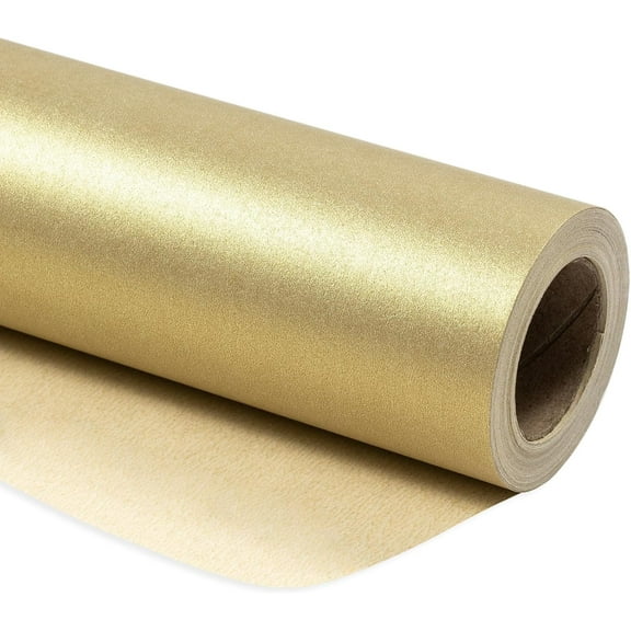 Gold Wrapping Paper - Christmas Gift Wrap Pearly - luster Paper Perfect for Wedding, Birthday, Valentine's Day, Christmas, Baby Shower, DIY Bouquet -17 Inches X 23 Feet