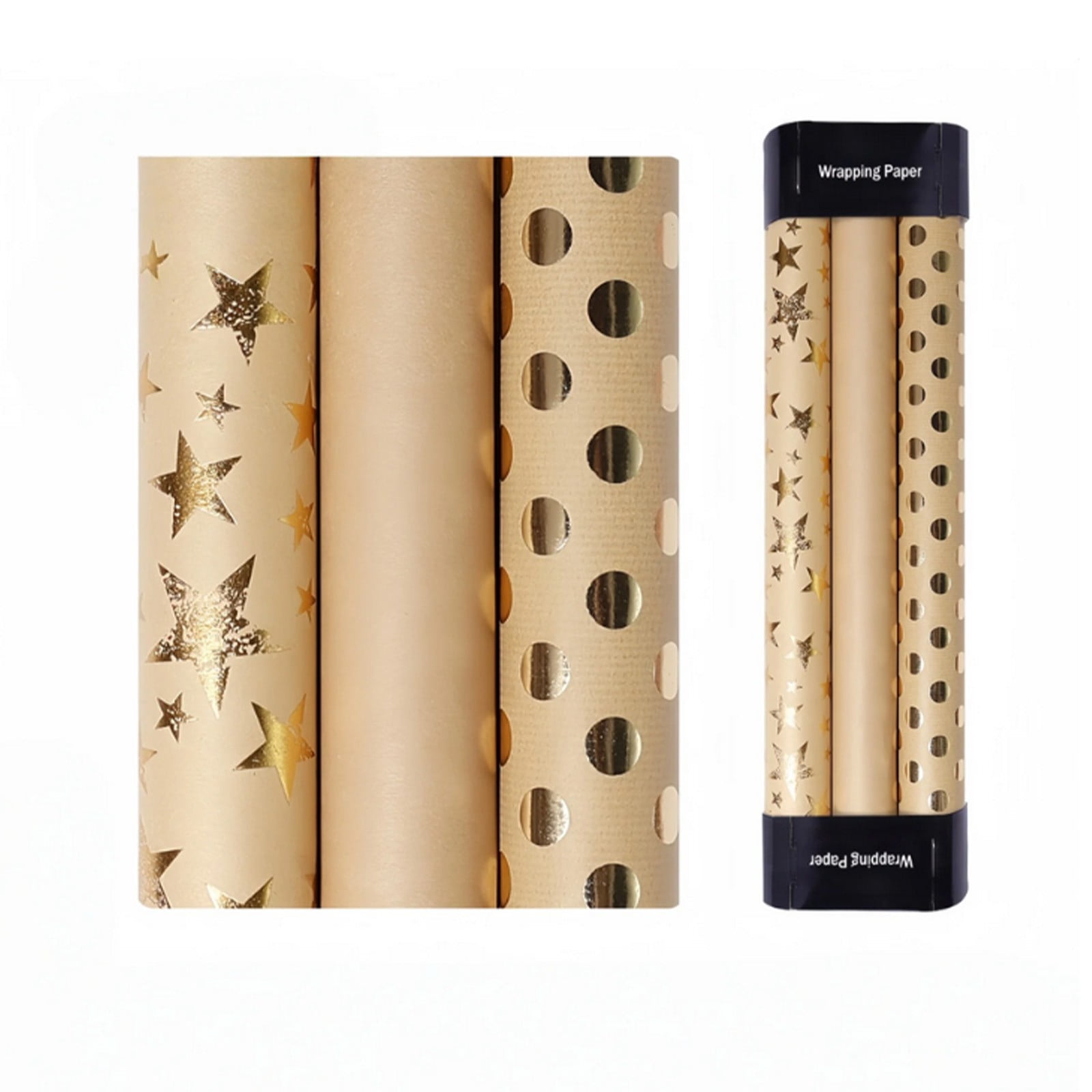 Gold Wrapping Paper Roll, Blank Solid Color Paper for Birthday and ...