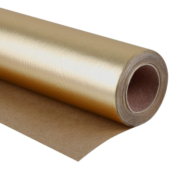 Gold Wrapping Paper Roll - Mini 17 Inch x 16.5 Feet Basic Texture Matte for Birthday, Holiday, Wedding, Baby Shower