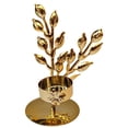 thumbnail image 1 of Gold Wrought Iron Candle Holder – Romantic Table Centerpiece with Butterfly, Ginkgo, Wheat, or Trefoil Design for Home & Dinner Decor, 1 of 5