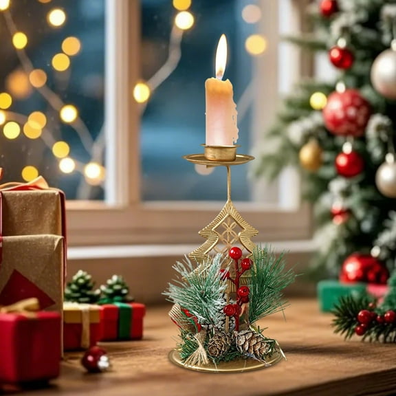 Gold Wrought Iron Candle Holder Tray for Windowsill Display and Home Decor