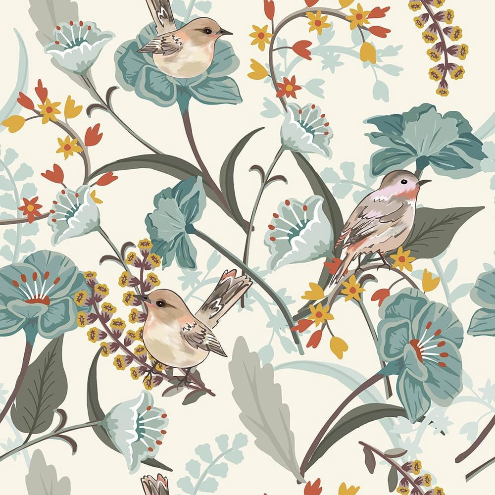 Gold/Yellow/Blue Peacock Animal Plants Dark Black Peel and Stick Wallpaper Stick on Contact Paper Vintage Wall Paper Easy Peel Off for nightstand Drawer Cabinet Renter