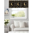thumbnail image 1 of Gold Yellow Moon Star Valances for Windows,Kitchen Valance Rod Pocket Short Curtain, Starry Night Polka Dot on Black Valance Curtain Window Valances for Bedroom Bathroom Living Room 60x18in, 1 of 9