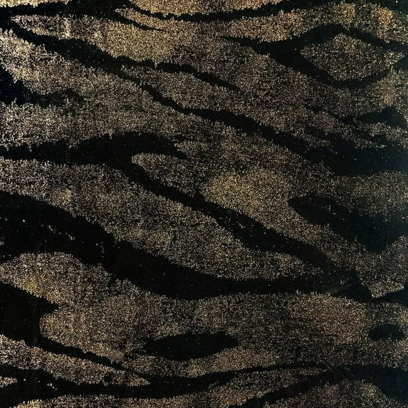 Gold Zebra Metallic Print Stretch Velvet