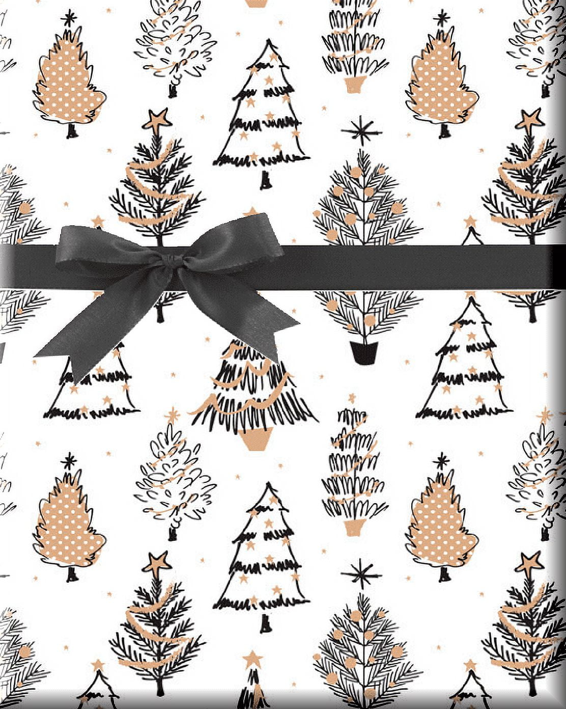 Gold and Black Christmas Tree Holiday /Christmas Gift Wrap