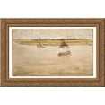 thumbnail image 1 of Gold and Brown Dordrecht 24x16 Gold Ornate Wood Framed Canvas Art by James McNeill Whistler, 1 of 2