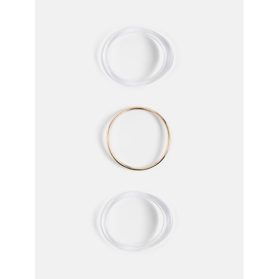 Scoop Women's Gold Tone & Acrylic Sculpted Bangle Bracelets, 3 Pieces