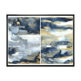 thumbnail image 1 of Gold and Dark Blue Abstract II 32 in x 16 in Framed Painting Canvas Art Print, by Designart, 1 of 5