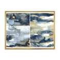 thumbnail image 1 of Gold and Dark Blue Abstract II 32 in x 24 in Framed Painting Canvas Art Print, by Designart, 1 of 5