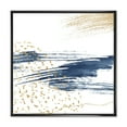 thumbnail image 1 of Gold and Dark Blue and Abstract I 36 in x 36 in Framed Painting Canvas Art Print, by Designart, 1 of 5