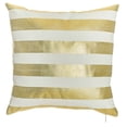 thumbnail image 1 of Gold and Ivory Wide Stripe Decorative Throw Pillow Cover, 1 of 3