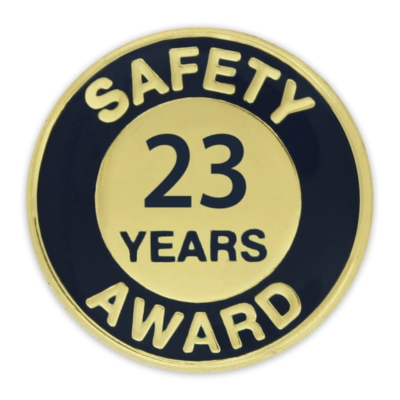 Gold and Navy 23 Year Safety Award Enamel Lapel Pin