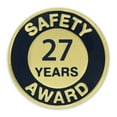 thumbnail image 1 of Gold and Navy 27 Year Safety Award Enamel Lapel Pin, 1 of 3