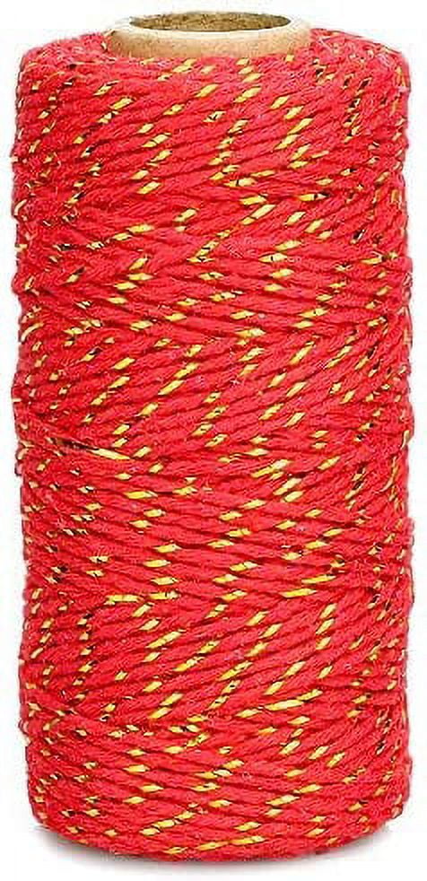 Red and White Twine,100M/328 Feet Cotton Bakers Twine,Christmas