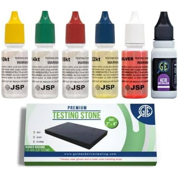 Gold and Silver Jewelry Testing Solutions Kit 10k 14k 18k 22k 24k ...