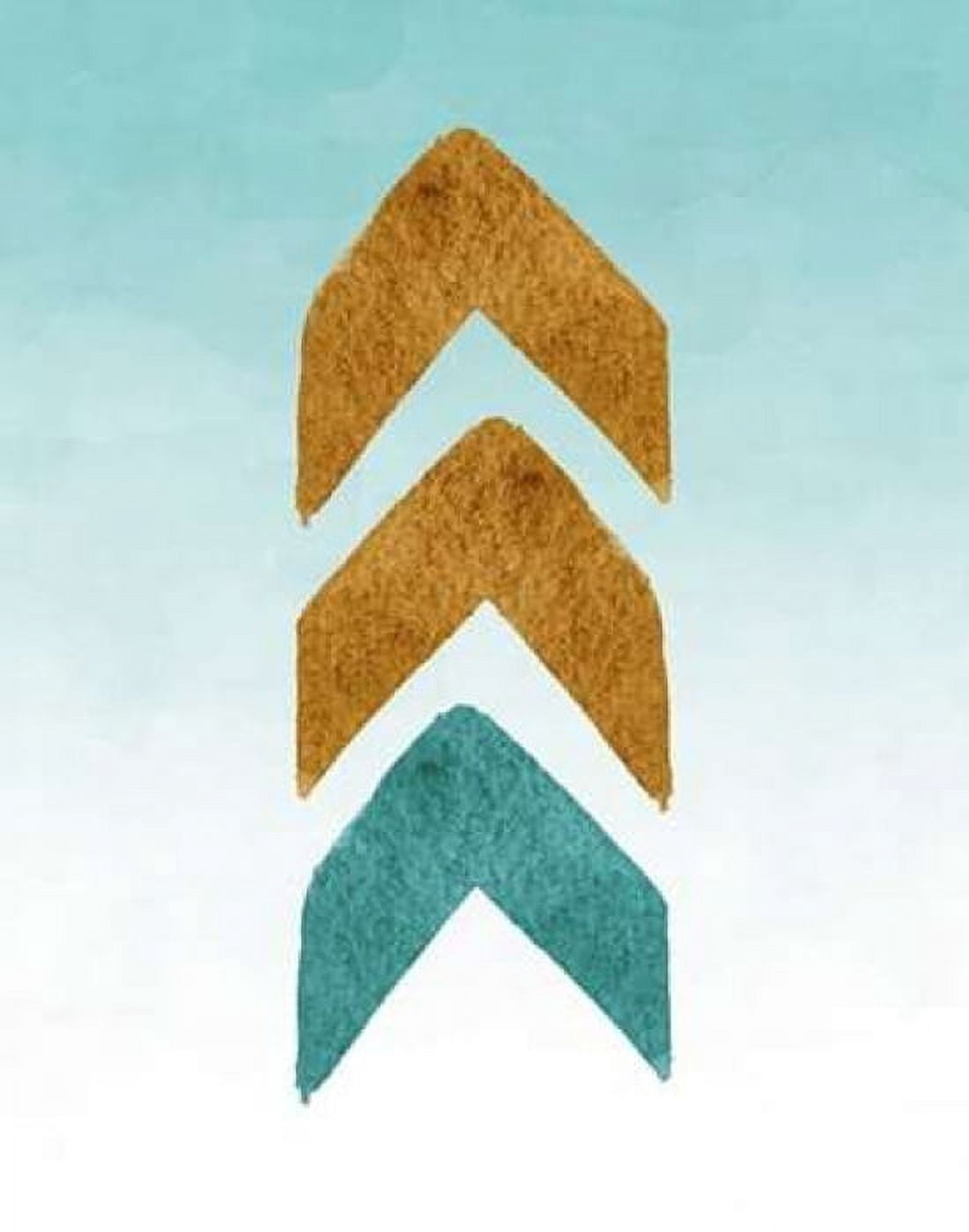 Gold and Teal Tribal Arrows Canvas Art - Tara Moss (22 x 28)