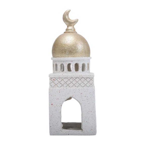 Gold and White Mosque Tower Model Ornament Ramadans Decorations Storage Box